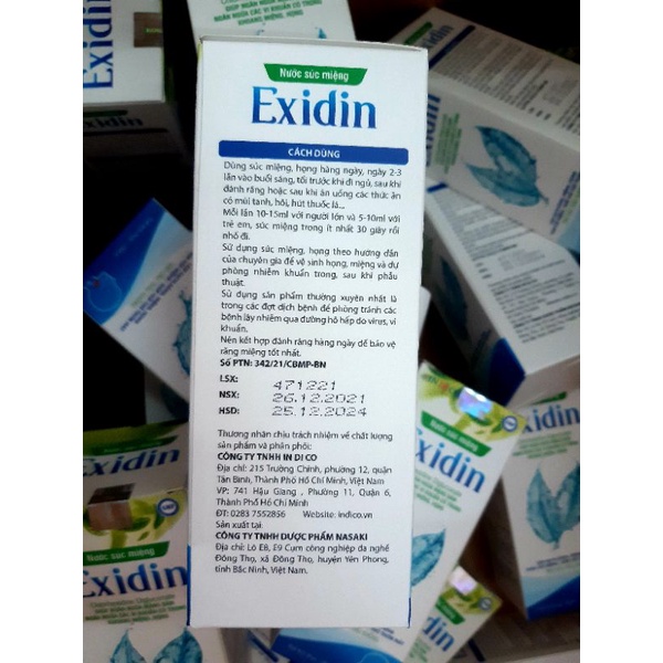 ✅ NƯỚC SÚC MIỆNG EXIDIN TINH DẦU TRẦU KHÔNG 250ML