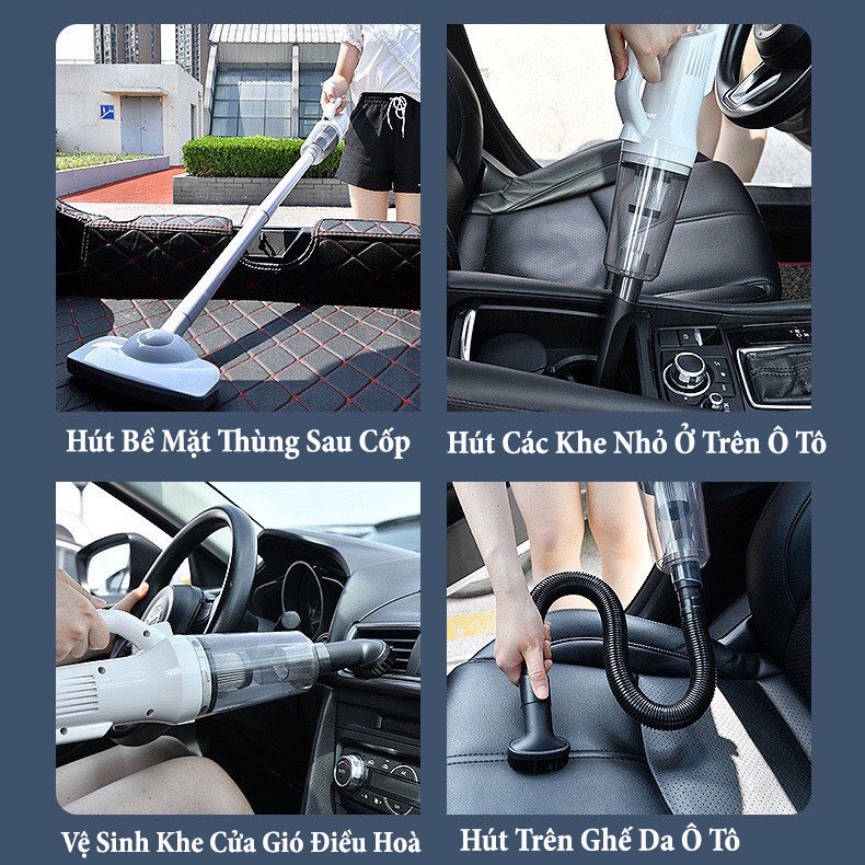 Máy Hút Bụi Không Dây Cầm Tay Đa Chức Năng  - Có Thể Hút Bụi Trên Ô Tô,Và Nhà,Công Suất Lớn Làm Sạch Mọi Ngóc Ngách Ver5