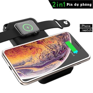 Pin sạc dự phòng không dây 10000mAh 2in1 W6 cho Iphone và Apple Watch 