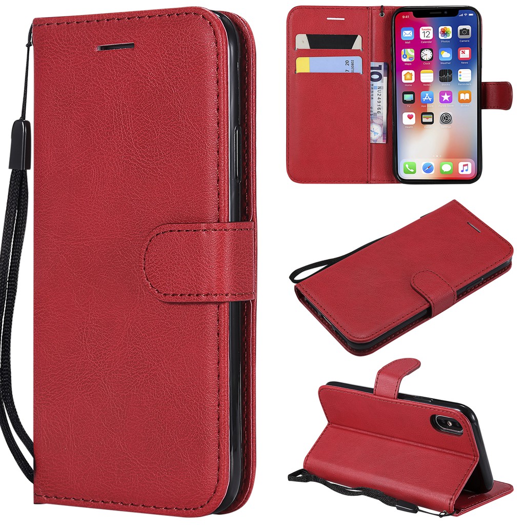 Bao nắp gập chất giả da nhiều màu cho điện thoại iPhone 5 5s 5se 5se2 6 6s 7 8 Plus X XS Max XR | BigBuy360 - bigbuy360.vn