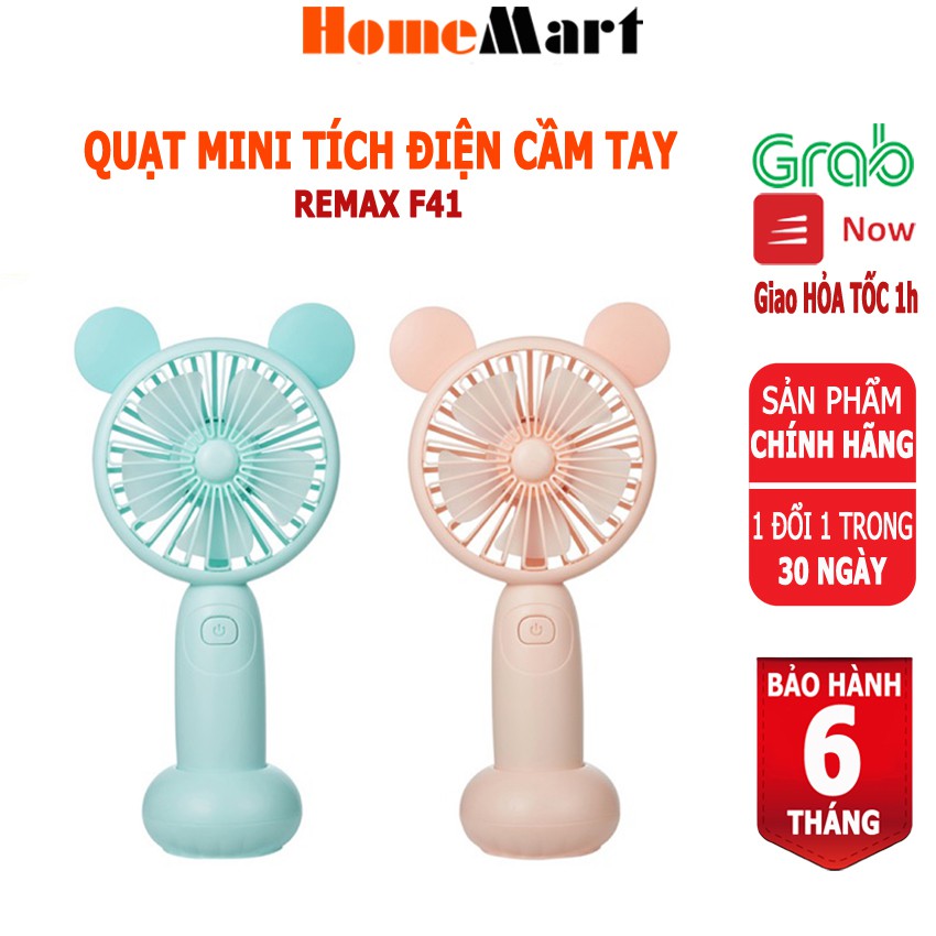 Quạt mini tích điện cầm tay Remax F41  (Hàng chính hãng 1 đổi 1 trong 30 ngày, bảo hành 6 tháng) – HomeMart