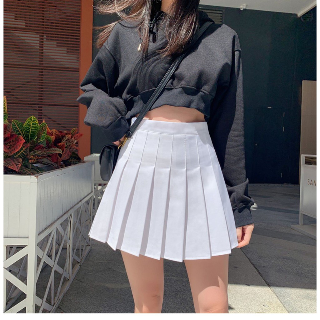 Chân váy tennis xếp ly kèm quần mặc không sợ lộ ĐEN TRẮNG | BigBuy360 - bigbuy360.vn