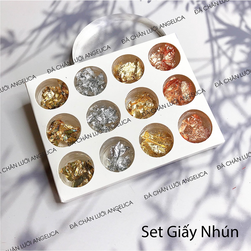 Set 12 Hũ Giấy Nhún Vàng Bạc ANGELICA SGN