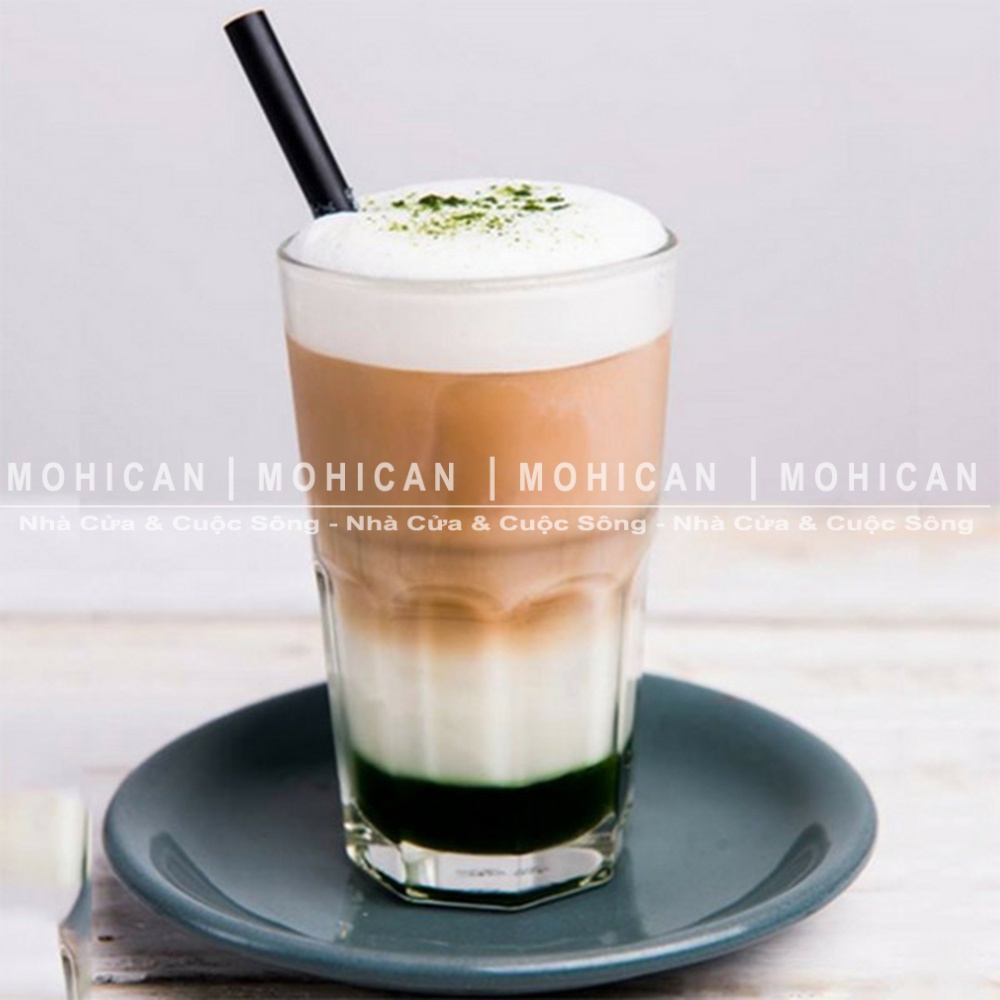 Ly thủy tinh cà phê sọc khía 300ml, cốc thủy tinh Union Hi Ball uống trà đá 8 cạnh Thái Lan bền, đẹp cho quán UNIG-407