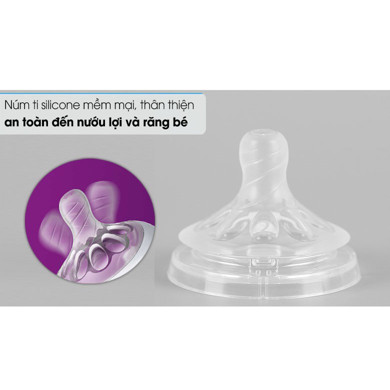 Bộ 2 bình sữa Philips Avent Natural 260ml bằng nhựa PP, không có BPA