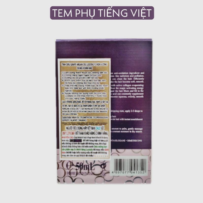 Tinh dầu Lusstaly Collagen 50ml, Dầu dưỡng tóc Lusstaly Collagen siêu thơm,siêu mềm mượt