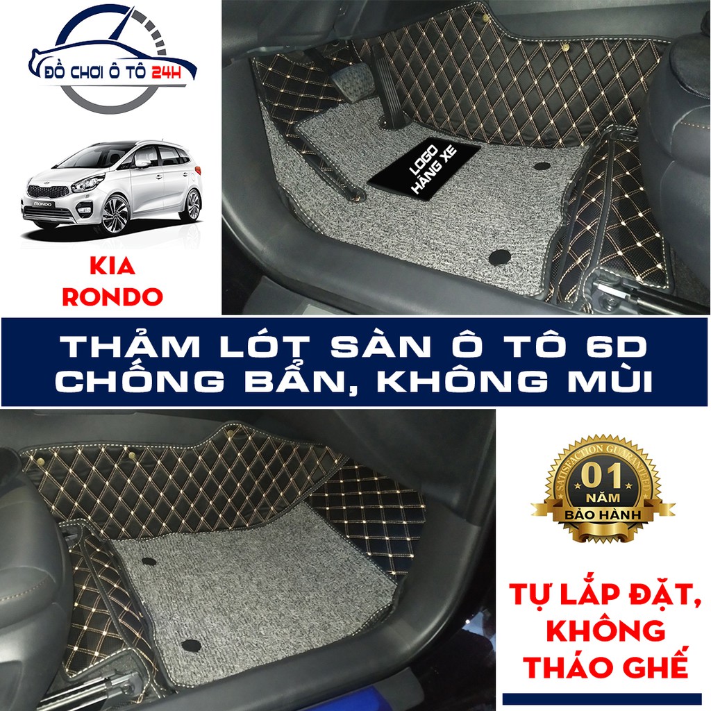 Thảm lót sàn ô tô 5D 6D KIA RONDO Giảm ồn, Không mùi, Chống thấm nước