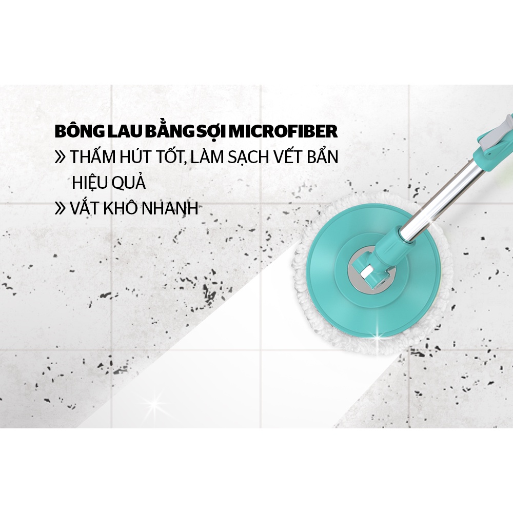 Cây lau nhà xoay 360 độ thông minh Sunhouse KS-MO350I - Bảo hành 6 tháng