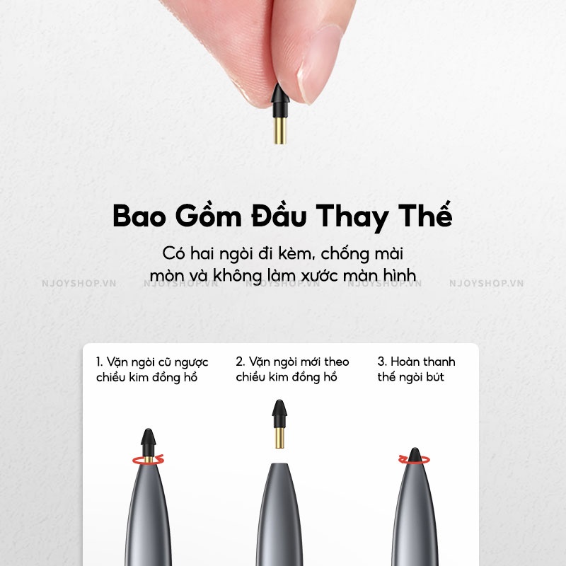 Bút Cảm Ứng Stylus Baseus Square Line Capacitive Chuyên Dụng Dành Cho Máy Tính Bảng Tablet Njoyshop