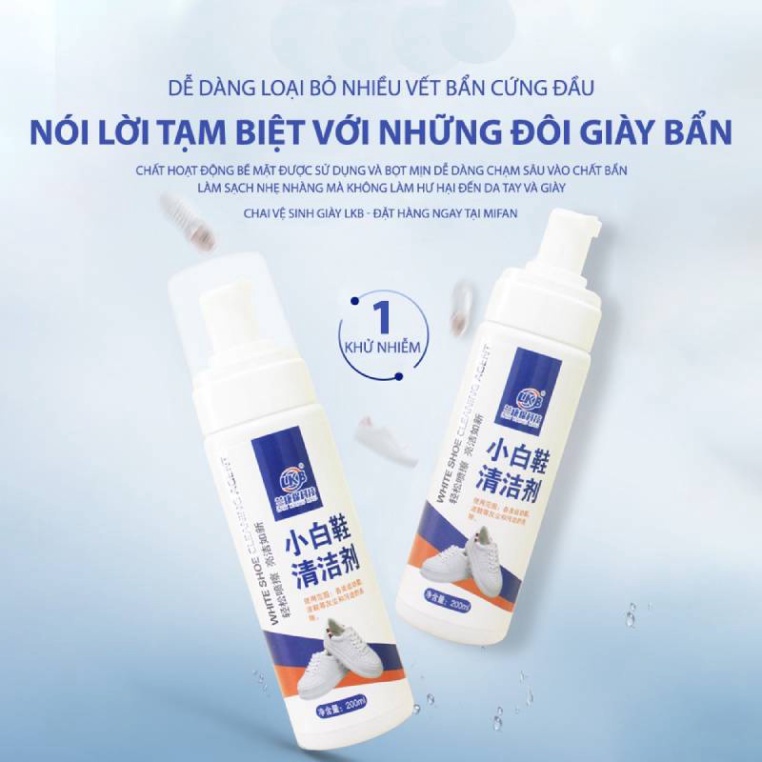 Chai Xịt Bọt Vệ Sinh Sạch Giày Sneaker Không Cần Giặt, Kèm Bàn Chải Và Khăn Lau DANA