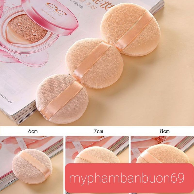 Bông Phấn Khô Tròn Nhỏ 6cm và 8cm Dùng Phủ Phấn