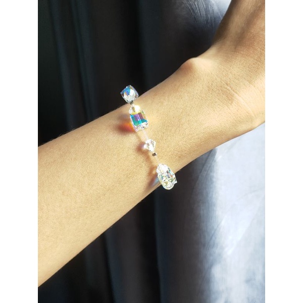 Vòng Tay Pha Lê Vuông Swarovski 8ly