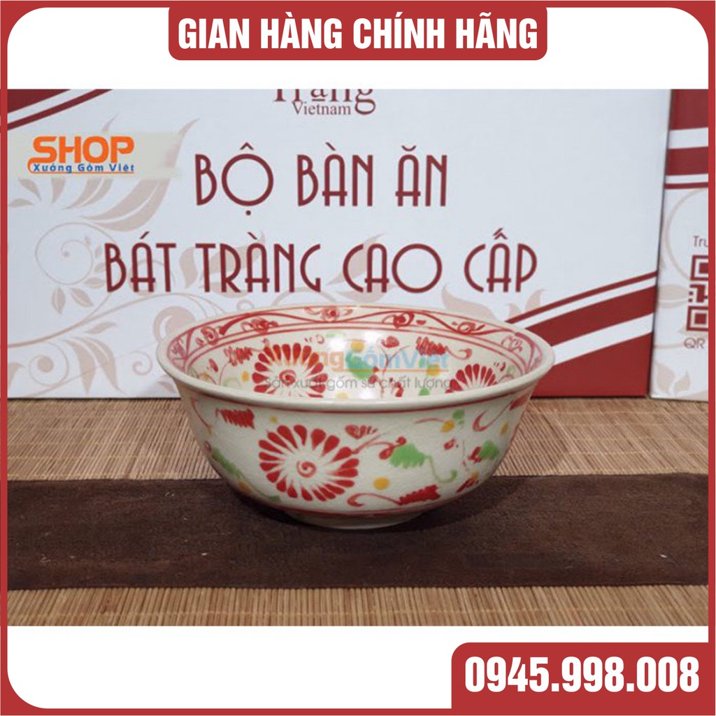 [sale sale sale] bộ bát đĩa cúc đỏ giả cổ tuyệt đẹp trang trí bàn ăn gia đình sang trọng và đẳng cấp - XƯỞNG GỐM VIỆT