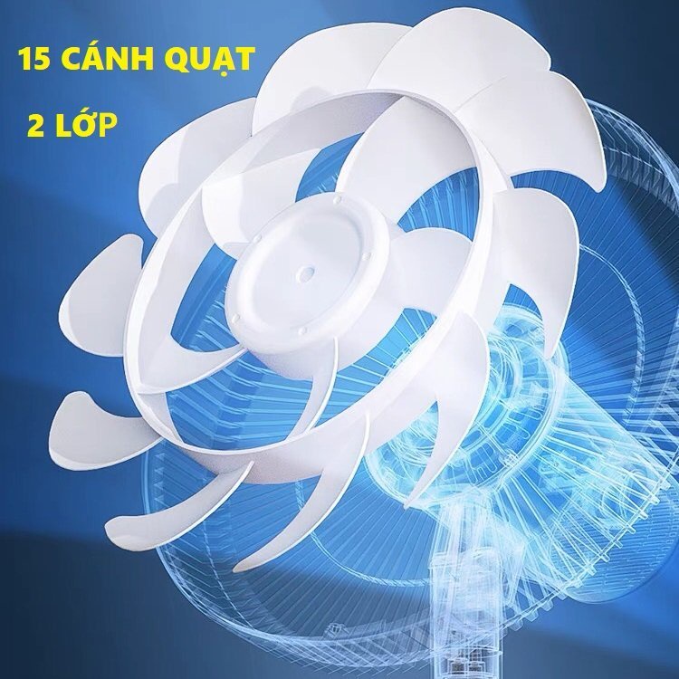 Quạt cây, quạt đứng Cát Á có điều khiển từ xa - 3 tốc độ - Quạt 15 cánh siêu mát - Bảo Hành 6 Tháng