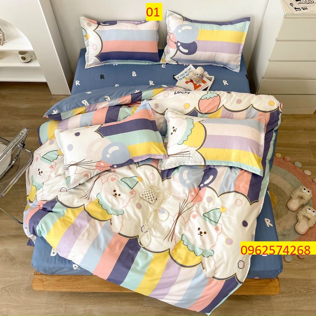 (Giảm 10% Nhập HLFS0805) Bộ Chăn ga gối cotton poly