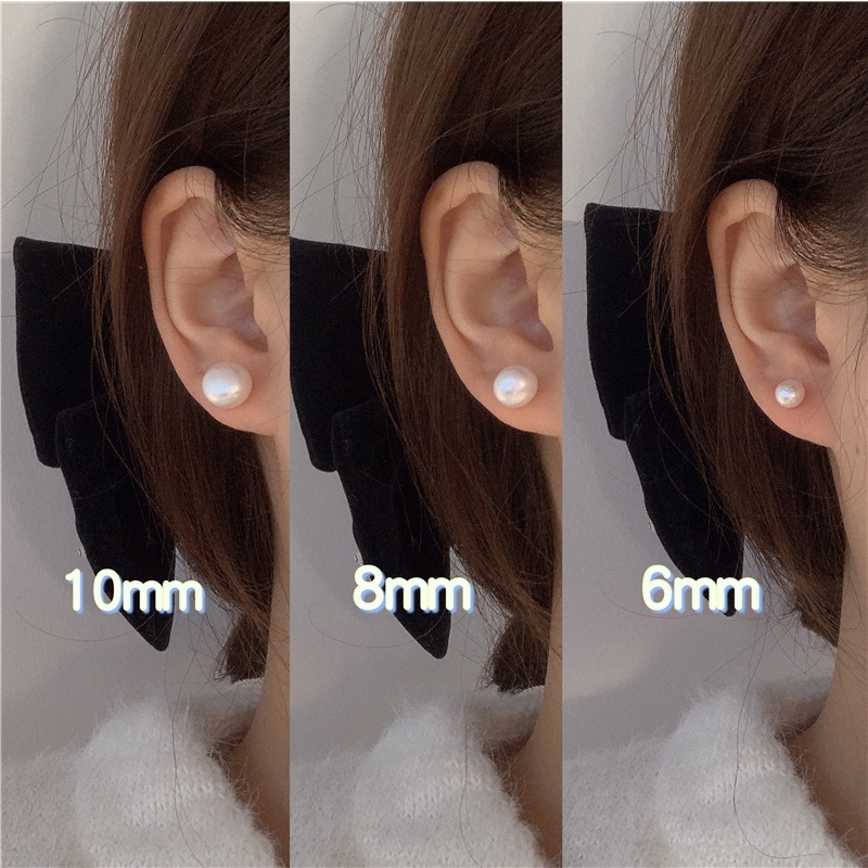 Bông Tai Đính Ngọc Trai Sang Trọng Phong Cách Harajuku Cho Nữ