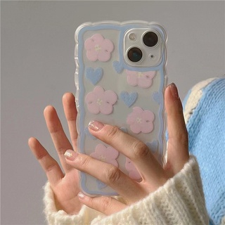 Ốp Điện Thoại Tpu Họa Tiết Hoa Viền Gợn Sóng Cho iPhone 13 13pro 13prm iPhone 11 7Plus 8Plus Xr XS 13 12 Pro Max
