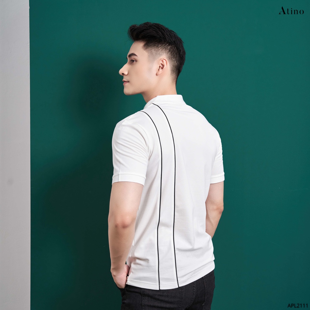 Áo Polo Nam túi ngực POKE ATINO sang trong lịch lãm vải cá sấu Cotton cao cấp chuẩn form APL2111 Trắng | BigBuy360 - bigbuy360.vn