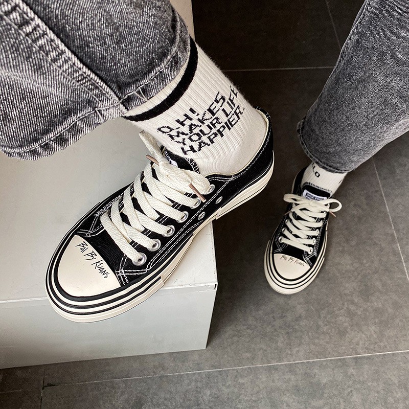 Mới Giày Vải Canvas Cổ Cao Thời Trang Đường Phố Cá Tính Cho Nữ