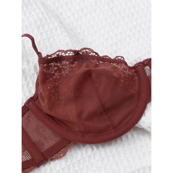 Set Đồ Lót Ren Hoa Nhí Hai Lớp Kèm Hai Dây Siêu Đẹp, Bộ Nội Y Cao Cấp Phong Cách Sexy