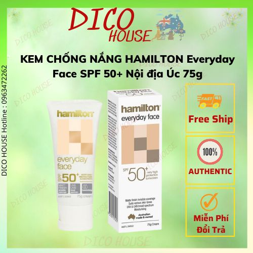 KEM CHỐNG NẮNG HAMILTON Everyday Face SPF 50+ Nội địa Úc 75g