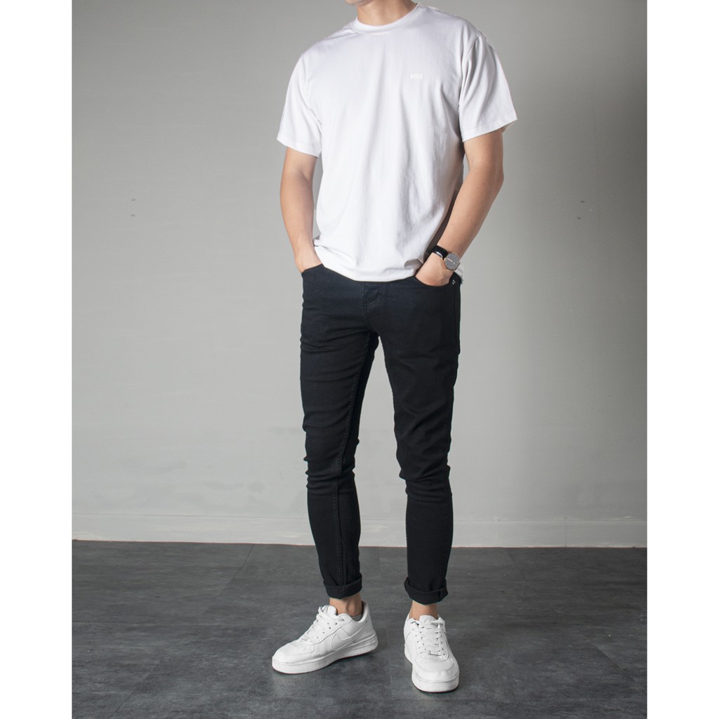 Áo thun trơn trắng đen nam form regular | BigBuy360 - bigbuy360.vn