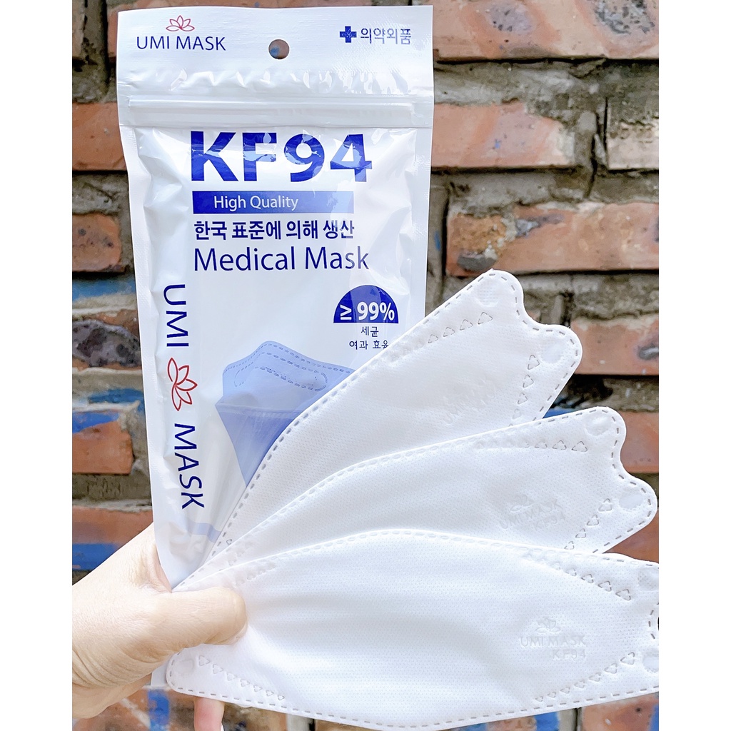 [Túi 10cái] Khẩu Trang Y Tế 4D UNi MASK KF94 Chống Bụi Mịn Và Kháng Khuẩn Cao Cấp 4D Hàn Quốc - Giá Rẻ 2022