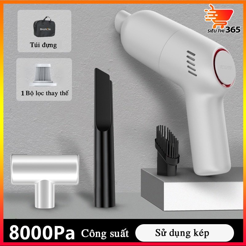 Máy hút bụi cầm tay mini, máy hút bụi giường, ô tô không dây 9000pa BẢO HÀNH 24 Tháng