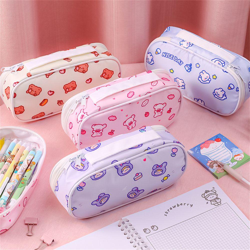 CHOOKEY Túi Đựng Bút Cỡ Lớn In Hoạt Hình Dễ Thương Cho Học Sinh