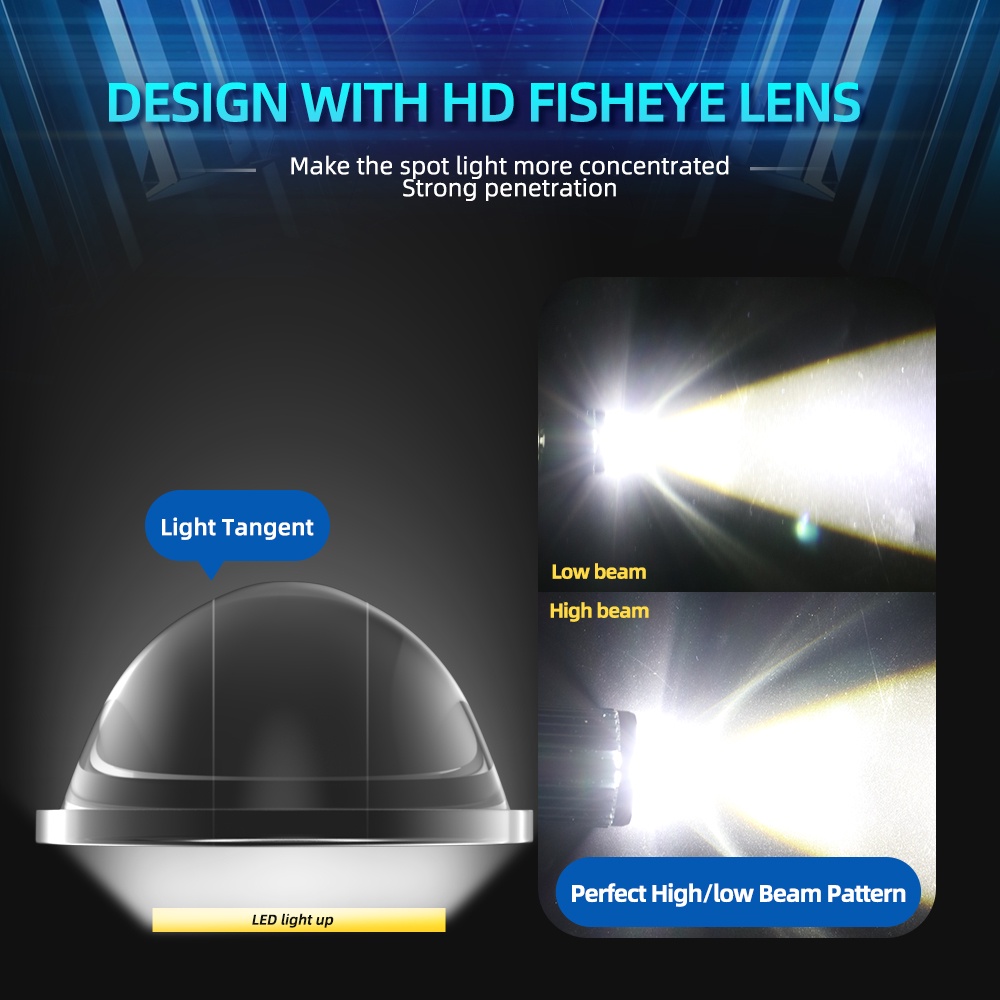 Bóng Đèn Pha LED H4 BA20D 12V 3000K 6000K Hi Lo 10000LM Chuyên Dụng Cho Xe Máy