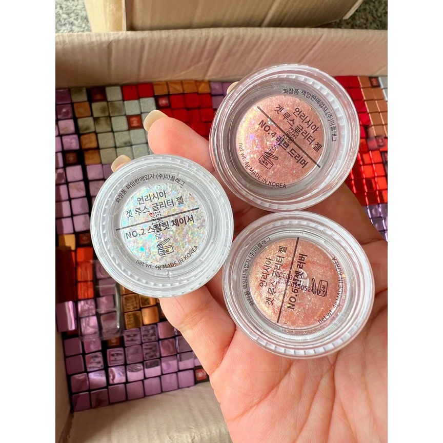 Set 3 Hủ Nhũ mắt Unleashia Get Loose Glitter Gel Mini Màu 2-4-6