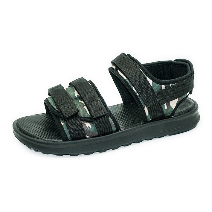 Giày Sandal Nam Njnja Vento Mẫu Mới 2019 3 Quai Ngang Đế Cao 2.5Cm Màu Đen