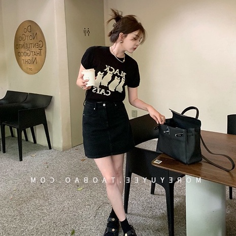 Áo Thun Dệt Kim In Họa Tiết anime Đơn Giản Thời Trang Hàn Quốc