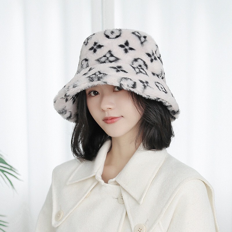 Mũ bucket L.V lông mịn cao cấp