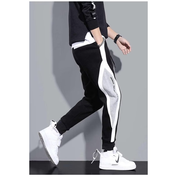 Quần Thể Thao Ống Rộng Phối Màu Phong Cách Hàn Quốc Thời Trang Mùa Thu Cho Nam size M-5XL