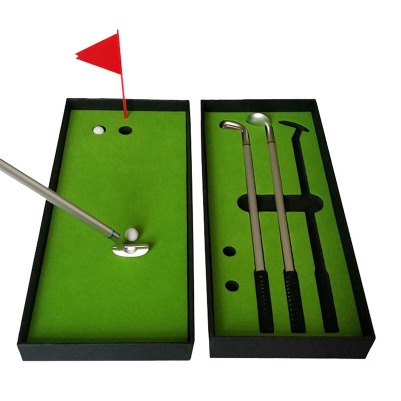 New Mini Club Putter Ball Pen Golfers Gift Box Set Desktop Decor For School Supplies Golf Accessorie
