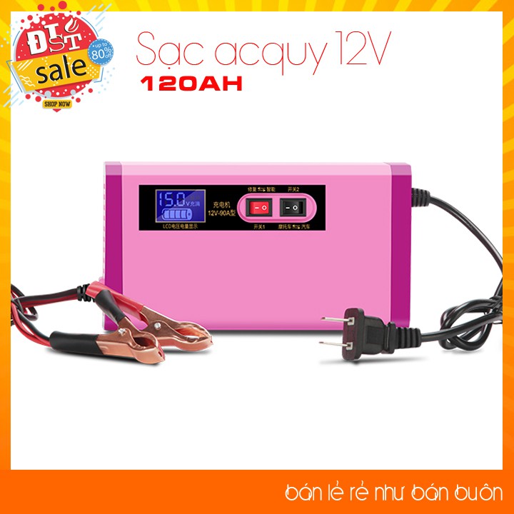 Sạc acquy 12 V 6Ah -120Ah hiển thị dung lượng - Nạp acquy