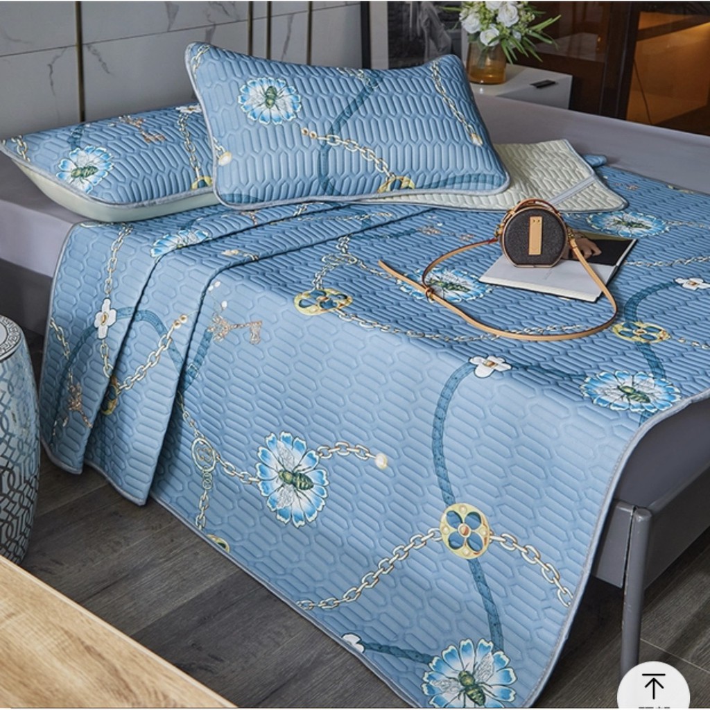 CHIẾU ĐIỀU HÒA TENCEL LATEX CAO SU NON in 3D siêu mát tặng kèm 2 vỏ gối | BigBuy360 - bigbuy360.vn