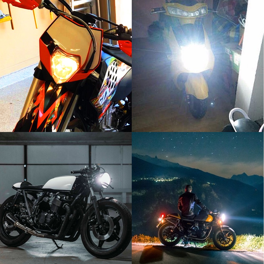 UNI-SHINE 1PCS Motorcycle  LED Headlight H4 H6 / BA20D P15D Moto LED Bulb 6000LM Hi-Lo Accessories 12V 24V Lighting