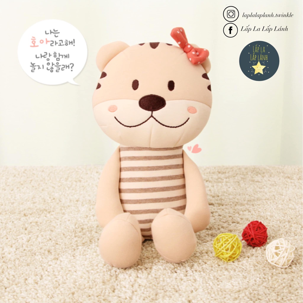 Hổ Vàng 34cm thú bông organic #madeinKorea gấu ghiền cho bé, an toàn mềm mại, không rụng lông