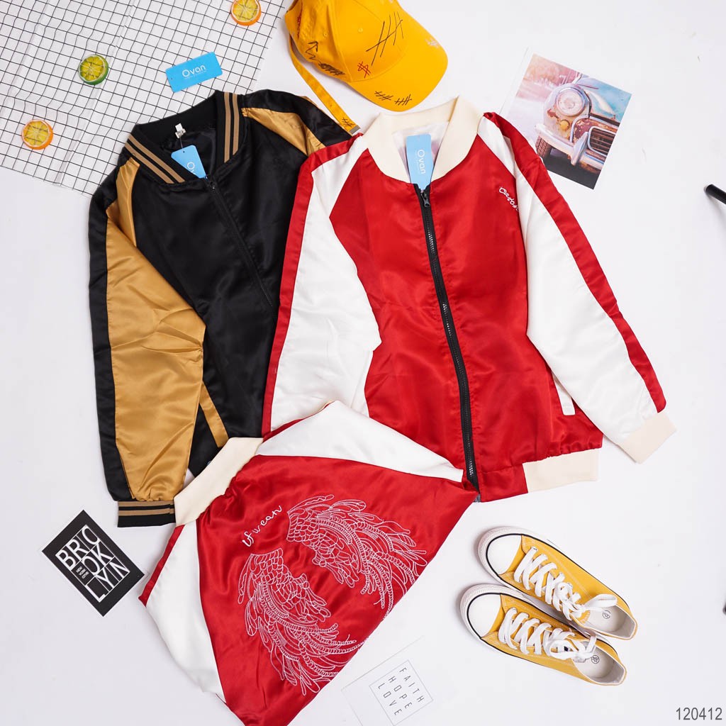 ÁO KHOÁC BOMBER HOẠ TIẾT SAU K255 - OVAN.VN