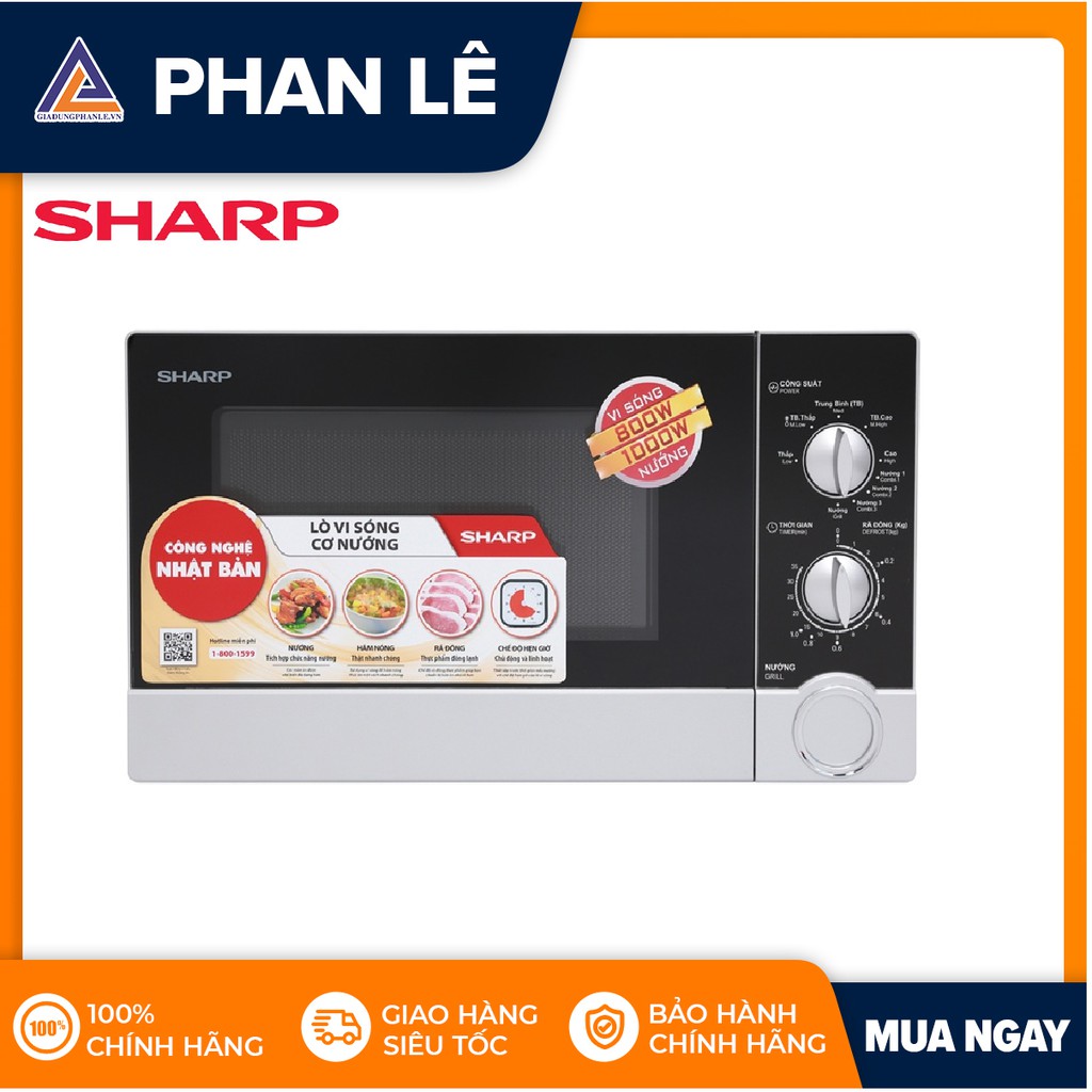 [Mã ELHADEV giảm 4% đơn 300K] Lò vi sóng cơ có nướng Sharp R-G302VN-S