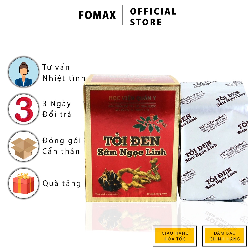 Tỏi Đen Sâm Ngọc Linh - học viện chuyên nghành Quân Y Hộp 60v