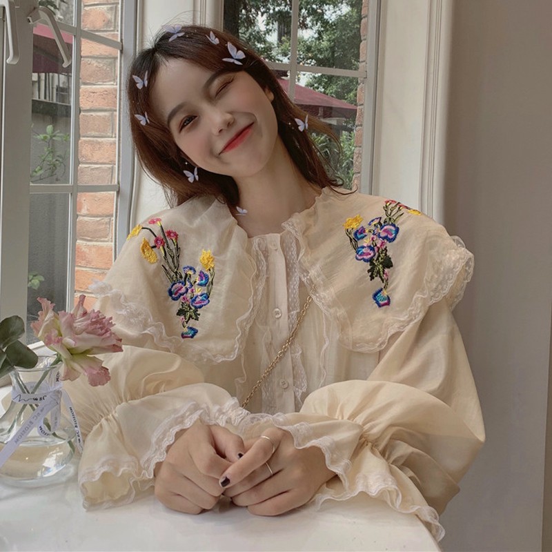 ( Sẵn mẫu 11 ) Áo sơ mi tiểu thư ulzzang AK813 kèm ảnh thật mẫu 1 | BigBuy360 - bigbuy360.vn