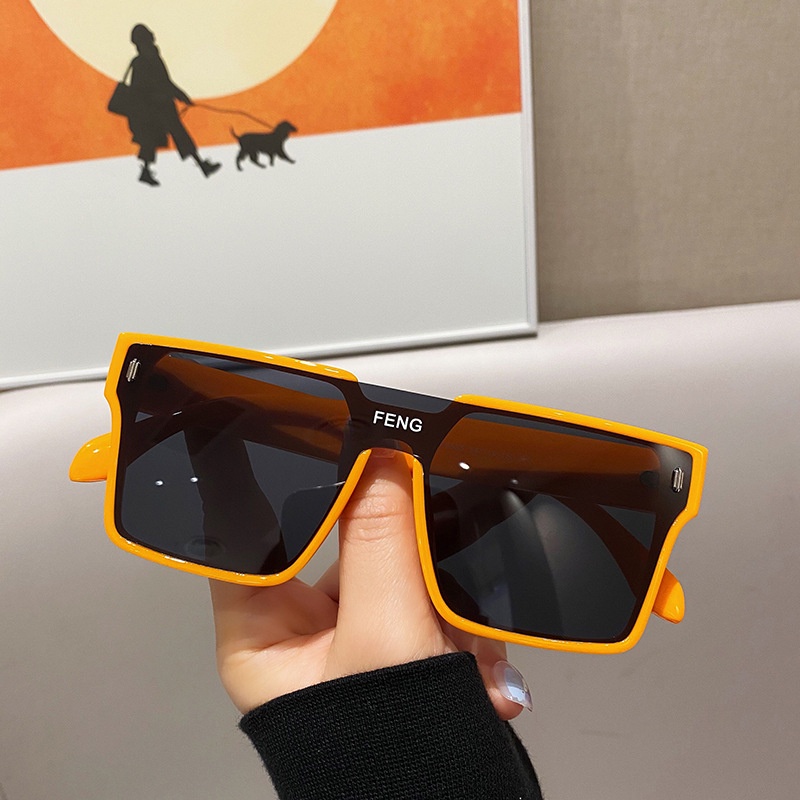 Kính mát nam nữ chống UV400 , Thiết kế vuông to màu sắc thời trang FENG