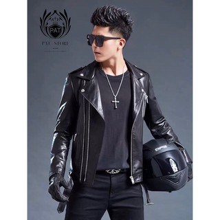 Áo Da Biker Jaker Đen Nam Cao Cấp