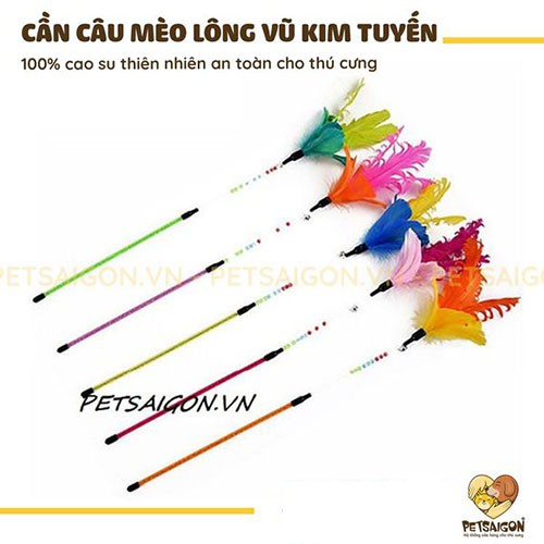 CẦN CÂU LÔNG VŨ KIM TUYẾN CHO MÈO