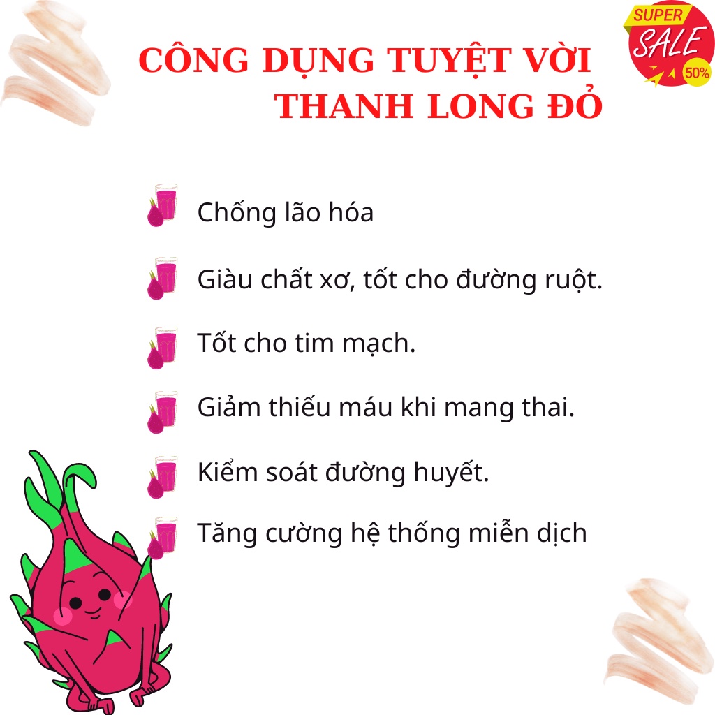 Thanh long đỏ thái lát sấy lạnh - Trọng lượng gói 200gr
