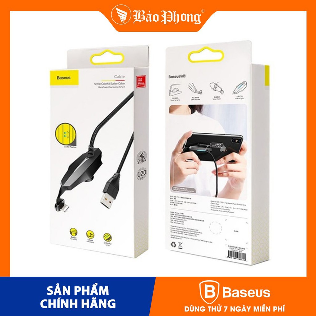 Dây Cáp sạc game thủ iPhone Baseus Colorful Suction Mobile Game Data Cable USB For iP 2.4A