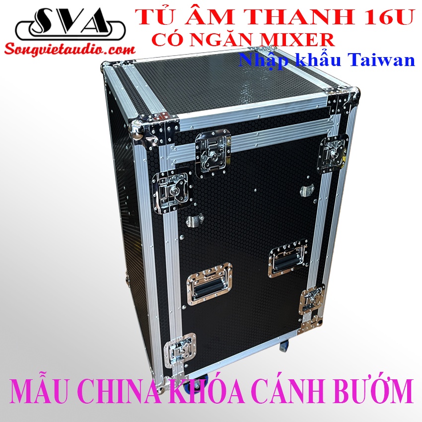 TỦ ÂM THANH 16U CHINA CÓ NGĂN MIXER VÀ CHÂN BÀN